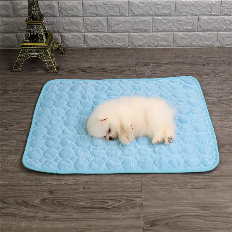 Pet Cooling Mat – Ice Silk Summer Bed for Dogs & Cats - The Pawsome Life