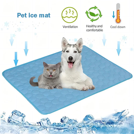 Pet Cooling Mat – Ice Silk Summer Bed for Dogs & Cats